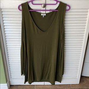 TOBI - Olive Green Long Sleeve Dress